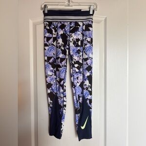 Nike NEW Girls One Fitness Floral Print High Rise Leggings Medium